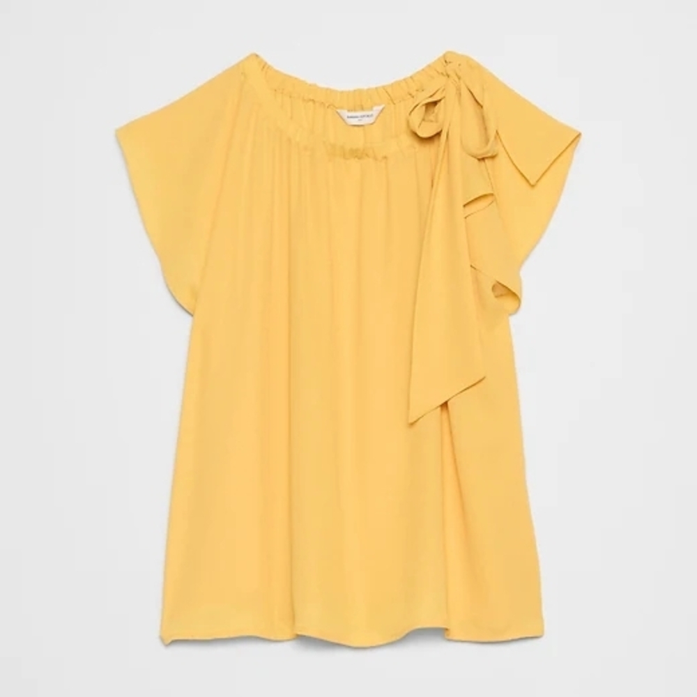 Banana Republic Yellow Lace Up Top